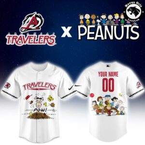 Arkansas Travelers x Peanuts Night Limited Edition Baseball Jersey 2