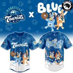 Asheville Tourists x Bluey Night Limited Edition Baseball Jersey 2