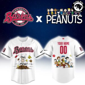 Birmingham Barons x Peanuts Night Limited Edition Baseball Jersey 2 1