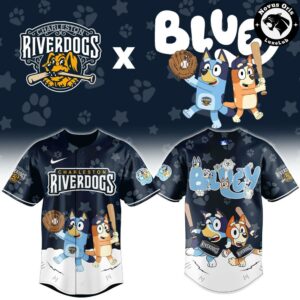Charleston RiverDogs x Bluey Night Limited Edition Baseball Jersey 2