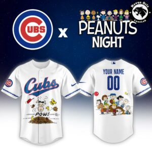 Chicago Cubs x Peanuts Night Limited Edition Baseball Jersey 2