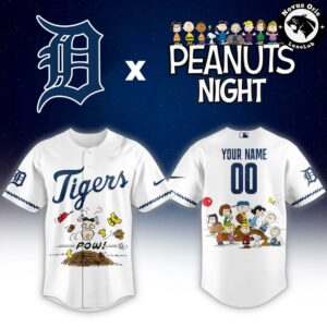 Detroit Tigers x Peanuts Night Limited Edition Baseball Jersey 2