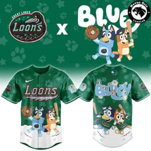 Great Lakes Loons x Bluey Night Limited Edition Baseball Jersey 2