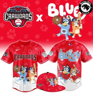 Hickory Crawdads x Bluey Night Limited Edition Baseball Jersey