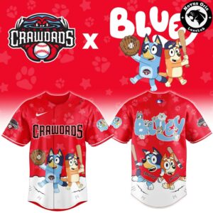 Hickory Crawdads x Bluey Night Limited Edition Baseball Jersey 2