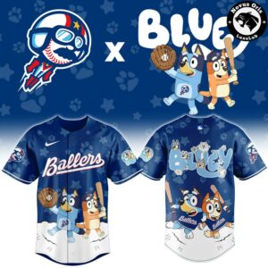 Kannapolis Cannon Ballers x Bluey Night Limited Edition Baseball Jersey 2