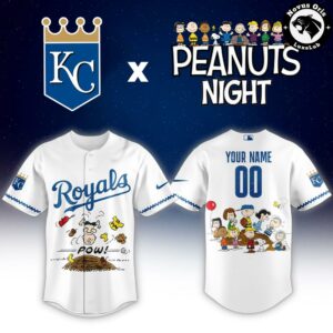 Kansas City Royals x Peanuts Night Limited Edition Baseball Jersey 2