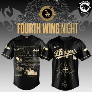 Los Angeles Dodgers x Fourth Wing Night Baseball Jersey – Dragon Graphics & Quotes Edition