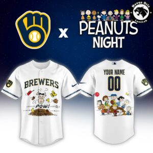 Milwaukee Brewers x Peanuts Night Limited Edition Baseball Jersey 2