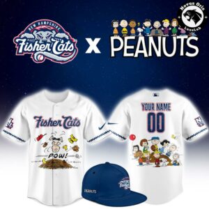 New Hampshire Fisher Cats x Peanuts Night Limited Edition Baseball Jersey 1