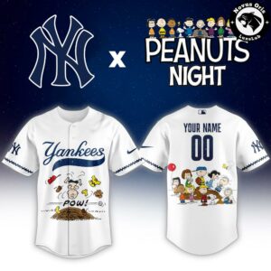 New York Yankees x Peanuts Night Limited Edition Baseball Jersey 2