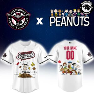 Richmond Flying Squirrels x Peanuts Night Limited Edition Baseball Jersey 2