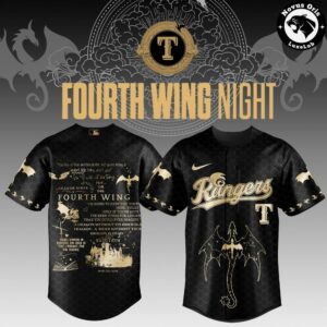 Texas Rangers x Fourth Wing Night Baseball Jersey – Dragon Graphics & Quotes Edition