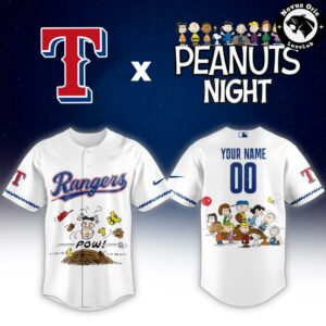 Texas Rangers x Peanuts Night Limited Edition Baseball Jersey 2