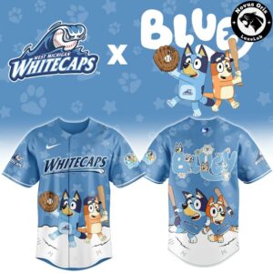 West Michigan Whitecaps x Bluey Night Limited Edition Baseball Jersey 2