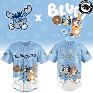 Wilmington Blue Rocks x Bluey Night Limited Edition Baseball Jersey 2