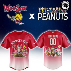 Worcester Red Sox x Peanuts Night Limited Edition Baseball Jersey 2