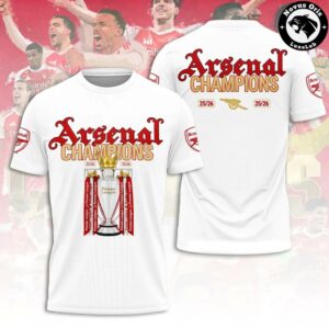 Arsenal FC 2026 Premier League Winners T-Shirt – Trophy Graphic Football Tee