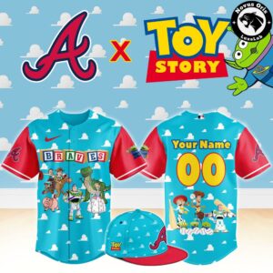Atlanta Braves x Toy Story Night Woody Buzz Lightyear Custom Baseball Jersey