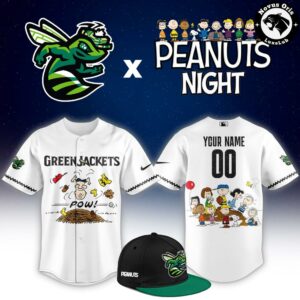 Augusta GreenJackets x Peanuts Night 2026 Custom Baseball Jersey 1