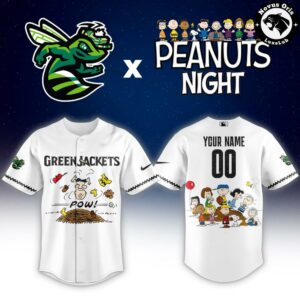 Augusta GreenJackets x Peanuts Night 2026 Custom Baseball Jersey 2