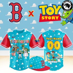 Boston Red Sox x Toy Story Night Woody Buzz Lightyear Custom Baseball Jersey