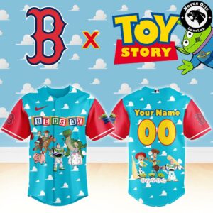 Boston Red Sox x Toy Story Night Woody Buzz Lightyear Custom Baseball Jersey 2