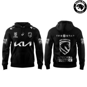 Brisbane Broncos 2026 Black Hoodie Rugby Merch 2