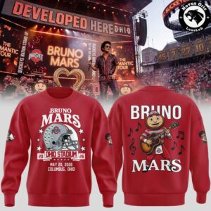 Bruno Mars Ohio Stadium 2026 Concert Tour Sweatshirt