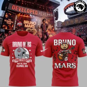 Bruno Mars Ohio Stadium 2026 Concert Tour T-Shirt
