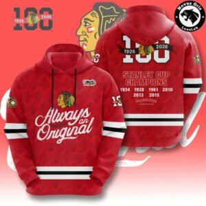 Chicago Blackhawks 100th Anniversary Centennial Hoodie 2