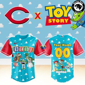 Cincinnati Reds x Toy Story Night Woody Buzz Lightyear Custom Baseball Jersey 2