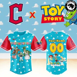 Cleveland Guardians x Toy Story Night Woody Buzz Lightyear Custom Baseball Jersey 2