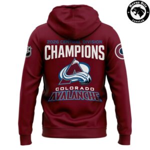 Colorado Avalanche 2026 NHL Central Division Champions Pullover Hoodie 3