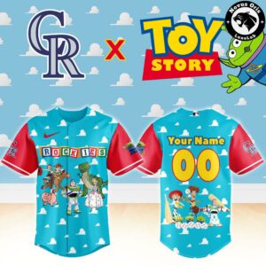 Colorado Rockies x Toy Story Night Woody Buzz Lightyear Custom Baseball Jersey 2