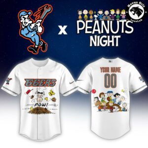 Custom Inland Empire 66ers Peanuts Night Snoopy Baseball Jersey 2