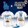 Custom Los Angeles Dodgers x Peanuts Night Snoopy Baseball Jersey Limited Edition