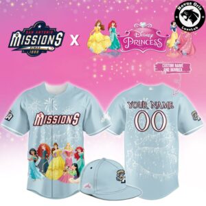 Custom San Antonio Missions x Disney Princess Baseball Jersey
