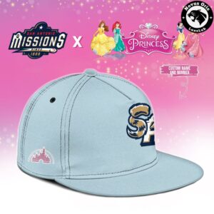 Custom San Antonio Missions x Disney Princess Baseball Jersey 3
