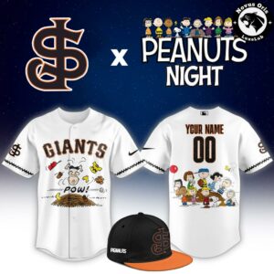 Custom San Jose Giants Peanuts Night Snoopy Baseball Jersey