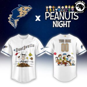Custom Tri City Dust Devils x Peanuts Night Snoopy Baseball Jersey 2