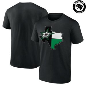 Dallas Stars NHL Texas State Outline Graphic T Shirt 1