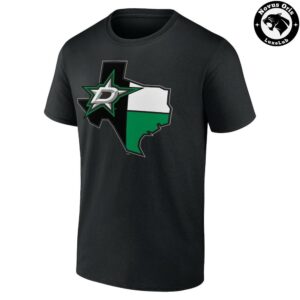 Dallas Stars NHL Texas State Outline Graphic T Shirt 2