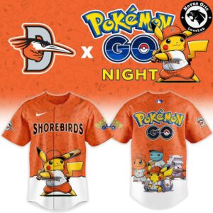 Delmarva Shorebirds x Pokemon GO Night Mashup Limited Baseball Jersey 2