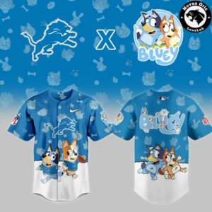 Detroit Lions x Bluey Night NFL Custom Edition Jersey 2