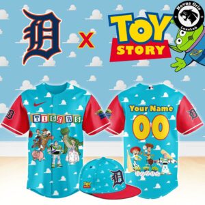 Detroit Tigers x Toy Story Night Woody Buzz Lightyear Custom Baseball Jersey