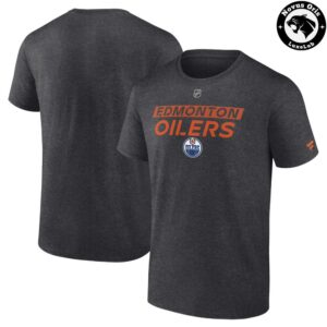 Edmonton Oilers Fanatics Branded Charcoal Heather Graphic T Shirt 1