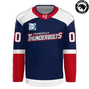 Evansville Thunderbolts 2026 Presidents Cup Champions Back to Back Hockey Jersey 2