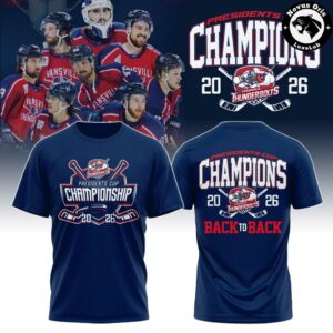 Evansville Thunderbolts 2026 Presidents Cup Champions Back to Back T Shirt 1