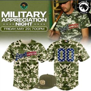 Grasshoppers Military Appreciation Camo Baseball Jersey – Digital Camouflage Stars & Stripes Uniform